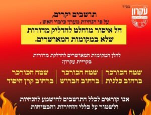 איסור הדלקת אש שלא במקומות המאושרים