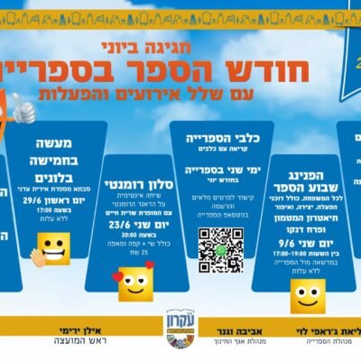 שבוע הספר העברי בקריית עקרון כל הפעילויות